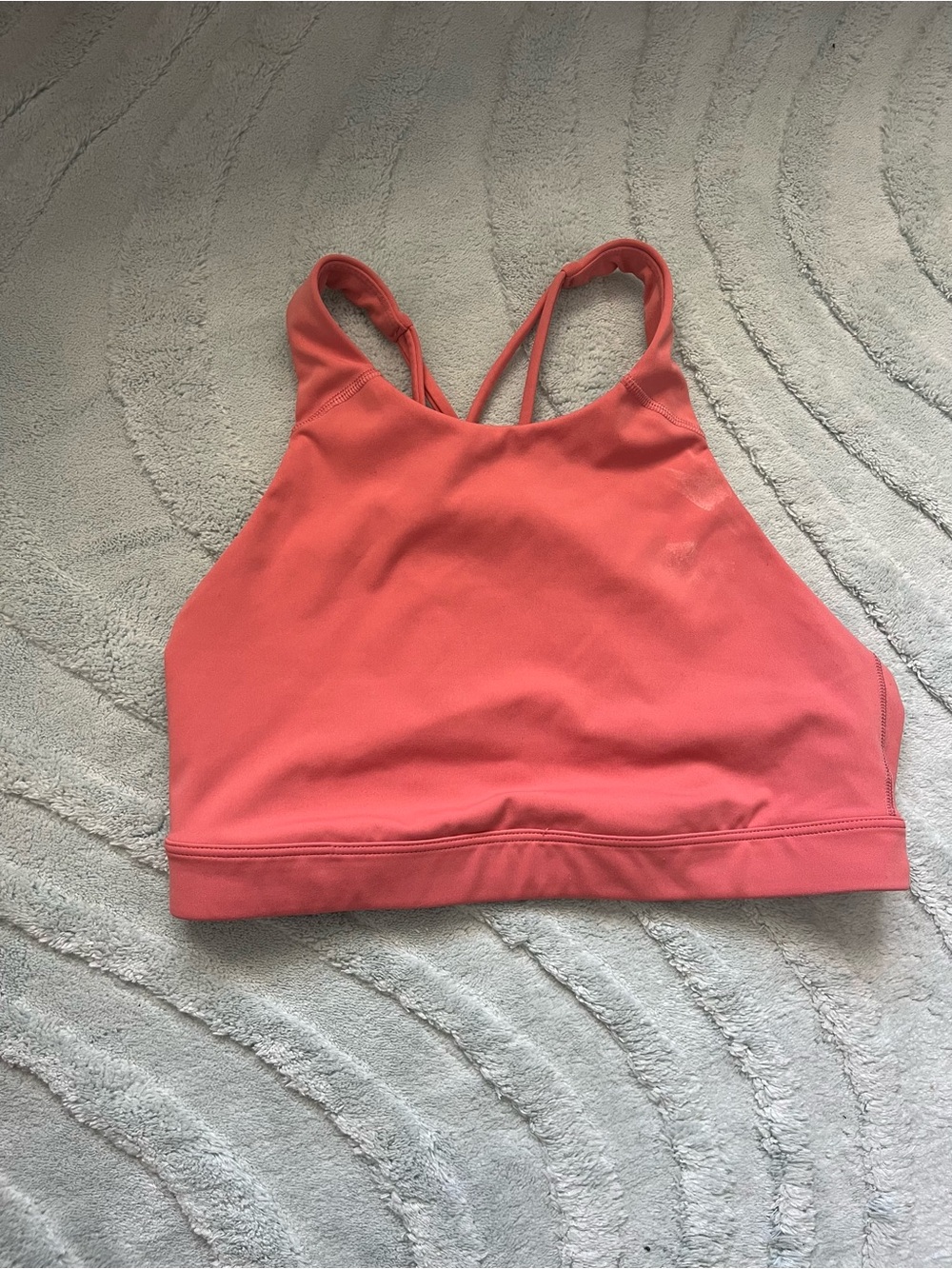 Old Navy Coral High-Neck Strappy Sports Bra